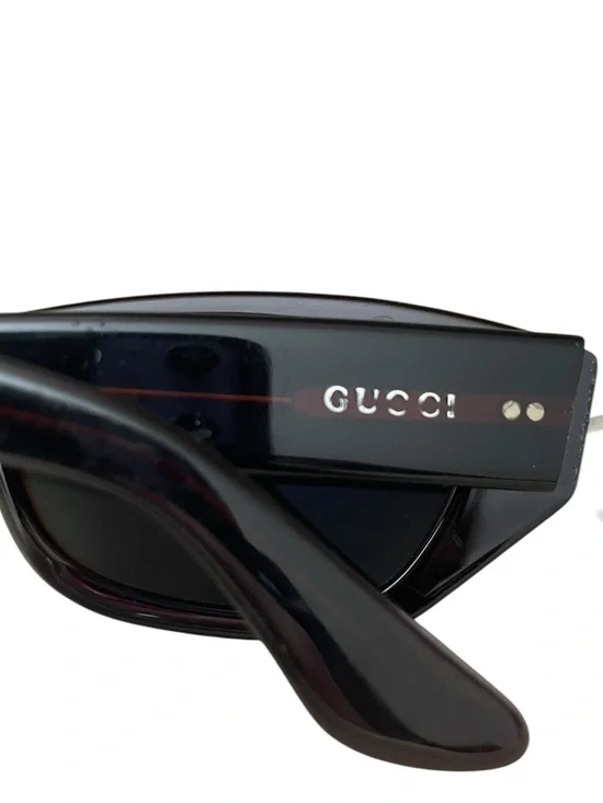 GUCCI 90s vintage GG 2418/S Sunglasses ELONGATED Cat Eye Rose Gold Brown lenses - Picture 4 of 16